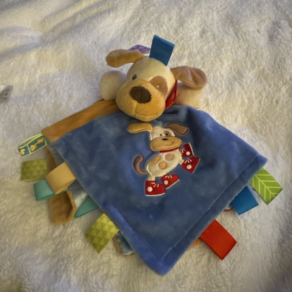 Mary Meyer Taggies Lovey Buddy Dog Blanket Plush Baby Toy Patchkins Puppy Boys